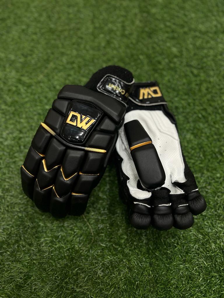DW Cricket Batting Gloves Black